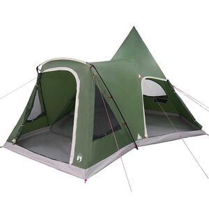 vidaXL Tente Teepee 5 personnes avec toit Vert 545 x 450 x 295 cm