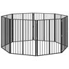 vidaXL Porte pour chien 8 pcs Noir 80 x 100 cm Acier galvanis&eacute;