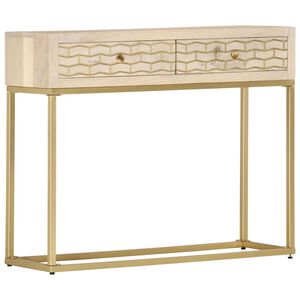 vidaXL Table console dor&eacute; 90x30x75 cm bois solide de manguier