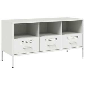 vidaXL Meuble TV blanc 100,5x39x50,5 cm acier