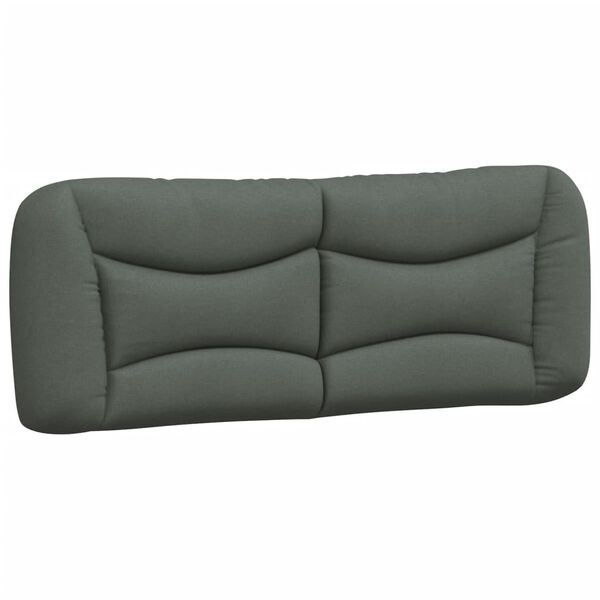 vidaXL Coussin de tête de lit Hvar gris foncé 140 cm tissu