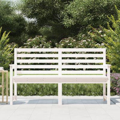 vidaXL Banc de jardin blanc 159,5x48x91,5 cm bois massif de pin