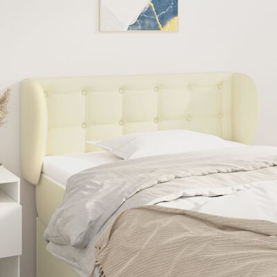 vidaXL Tête de lit avec oreilles Crème 103x23x78/88 cm Similicuir