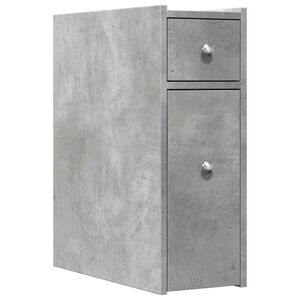 vidaXL Armoire de salle de bain &eacute;troite avec roulettes gris b&eacute;ton