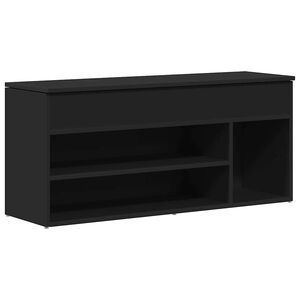 vidaXL Banc &agrave; chaussures noir 102x30,5x45 cm bois d'ing&eacute;nierie