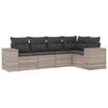 vidaXL Salon de jardin 5 pcs avec coussins gris clair r&eacute;sine tress&eacute;e