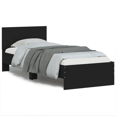 vidaXL Cadre de lit sans matelas avec lumières LED noir 90x190 cm