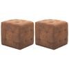 vidaXL 2 pcs Poufs Marron 30 x 30 x 30 cm Similicuir daim