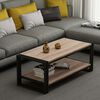 Homemania Table basse Lesa 102x45x40 cm noir et noyer
