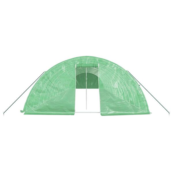 vidaXL Serre avec cadre en acier vert 90 m&sup2; 18x5x2,3 m