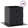 vidaXL Bases de poteau carr&eacute;es 4 pcs anthracite 121x121 mm