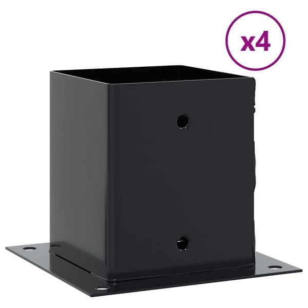 vidaXL Bases de poteau carr&eacute;es 4 pcs anthracite 121x121 mm