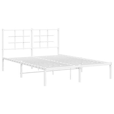 vidaXL Cadre de lit métal sans matelas et tête de lit blanc 140x200 cm