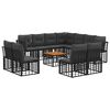 vidaXL Ensemble de canap&eacute;s d'ext&eacute;rieur 12 pcs Noir et Gris fonc&eacute;