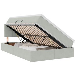 vidaXL Lit de Rangement avec matelas Gris clair 120 x 200 cm Velours
