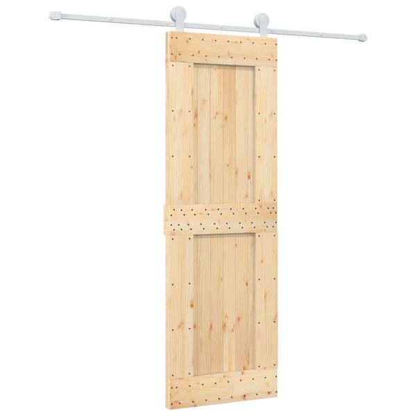 vidaXL Porte coulissante et kit de quincaillerie 70x210 cm pin massif