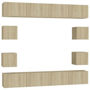 vidaXL Ensemble de meubles TV 8 pcs Ch&ecirc;ne sonoma Bois d'ing&eacute;nierie