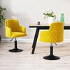 vidaXL Chaises &agrave; manger pivotantes lot de 2 jaune moutarde velours