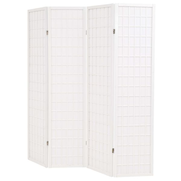 vidaXL Cloison de séparation 4 panneaux Style japonais 160x170cm Blanc