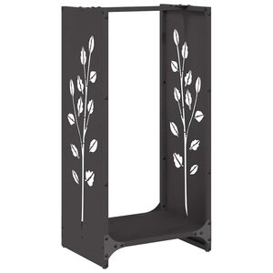 vidaXL Portant de bois chauffage noir 40x30x80 cm