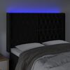 vidaXL T&ecirc;te de lit &agrave; LED Noir 147x16x118/128 cm Velours