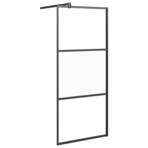 vidaXL Paroi de douche 80x195 cm Verre ESG demi-d&eacute;poli Noir