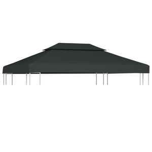 vidaXL Toile de belv&eacute;d&egrave;re 2 niveaux 310 g/m&sup2; 4x3 m Anthracite