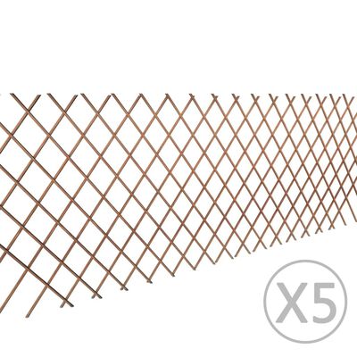 vidaXL Clôture en treillis de saule 5 pcs 180x90 cm