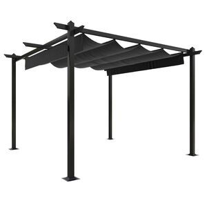 vidaXL Tonnelle de jardin avec toit r&eacute;tractable 3x3 m Anthracite