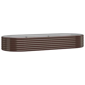 vidaXL Lit sur&eacute;lev&eacute; de jardin Acier galvanis&eacute; marron