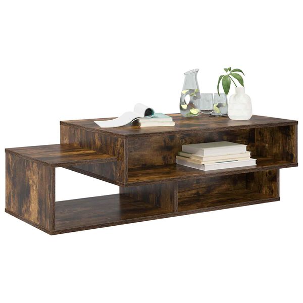 vidaXL Table basse Ch&ecirc;ne fum&eacute; 105 x 50 x 32,5 cm Bois d'ing&eacute;nierie