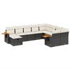 vidaXL Salon de jardin 10 pcs avec coussins noir r&eacute;sine tress&eacute;e
