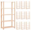 vidaXL &Eacute;tag&egrave;res de rangement &agrave; 5 niveaux 10pcs 80x38x170 cm Pin 250 kg