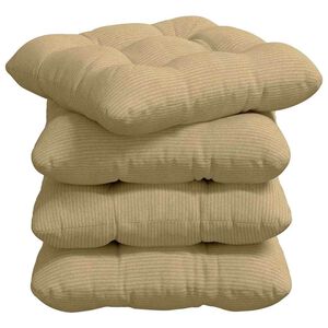 vidaXL Coussins de si&egrave;ge 4 pc Tissu en velours c&ocirc;tel&eacute; Vert gris