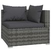 vidaXL Salon de jardin 6 pcs avec coussins R&eacute;sine tress&eacute;e Gris