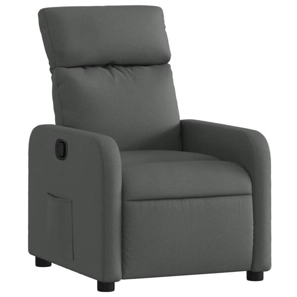 vidaXL Fauteuil inclinable Gris fonc&eacute; Tissu