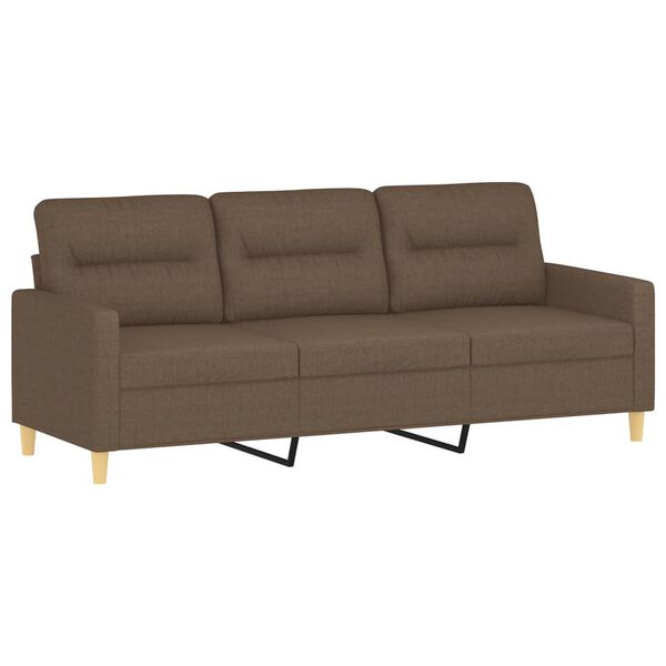 vidaXL Ensemble de canap&eacute;s 3 pcs avec coussins marron tissu