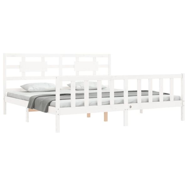 vidaXL Cadre de lit sans matelas blanc bois massif de pin