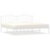vidaXL Cadre de lit m&eacute;tal sans matelas et t&ecirc;te de lit blanc 193x203 cm