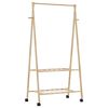 vidaXL Porte-v&ecirc;tements et &eacute;tag&egrave;res et roulettes 96x45,5x155,5cm bambou