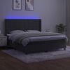 vidaXL Sommier &agrave; lattes de lit matelas et LED Gris fonc&eacute; 160x200 cm