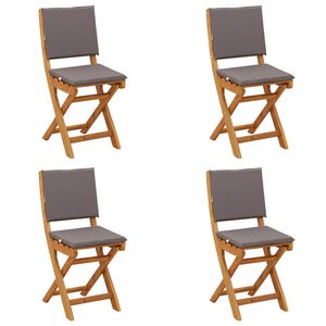 vidaXL Chaises de bistrot d'ext&eacute;rieur 4 pcs Gris fonc&eacute;