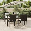 vidaXL Ensemble &agrave; manger de jardin coussins 5pcs Noir R&eacute;sine tress&eacute;e