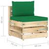 vidaXL Salon de jardin 8 pcs avec coussins Bois impr&eacute;gn&eacute; de vert
