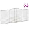 vidaXL Paniers &agrave; gabions arqu&eacute;s 2 pcs 400x50x160/180 cm fer galvanis&eacute;