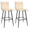 vidaXL Tabourets de bar lot de 2 cr&egrave;me velours