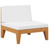 vidaXL Canap&eacute; central sectionnel et coussins blanc cr&egrave;me Bois d'acacia