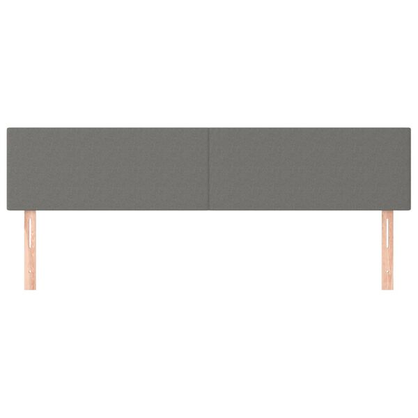 vidaXL T&ecirc;tes de lit Gris fonc&eacute; 160x5x78/88 cm Tissu