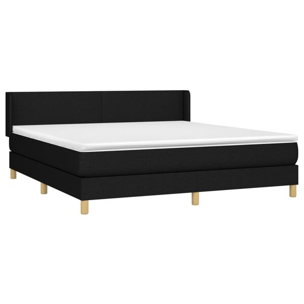 vidaXL Sommier &agrave; lattes de lit avec matelas Noir 180x200 cm Tissu
