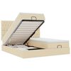 VidaXL Cadre de lit ottoman avec matelas cr&egrave;me 180x200 cm tissu